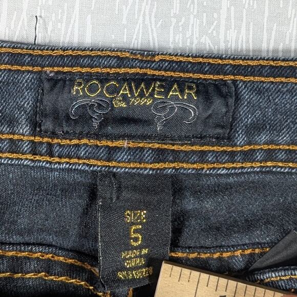 Rocawear Skinny Jeans Womens Size 5 Black Ankle Jeans Y2K Embroidered Pockets - Picture 4 of 9